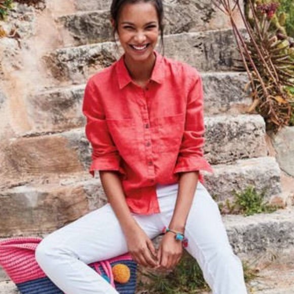 Boden Tops - Boden 100% Linen Shirt Size 8